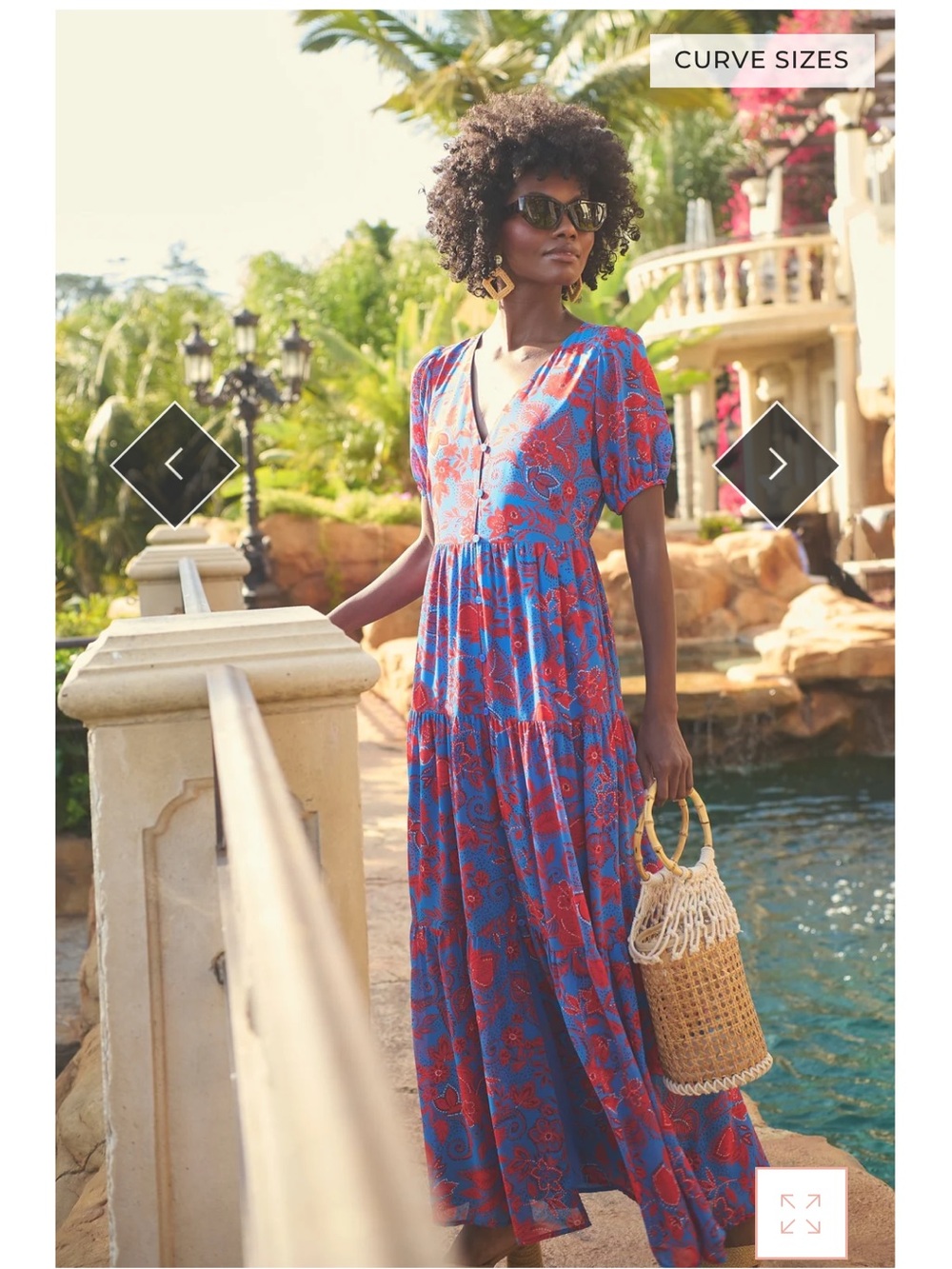 Sugarlips Calla Floral Tiered Maxi Dress XS